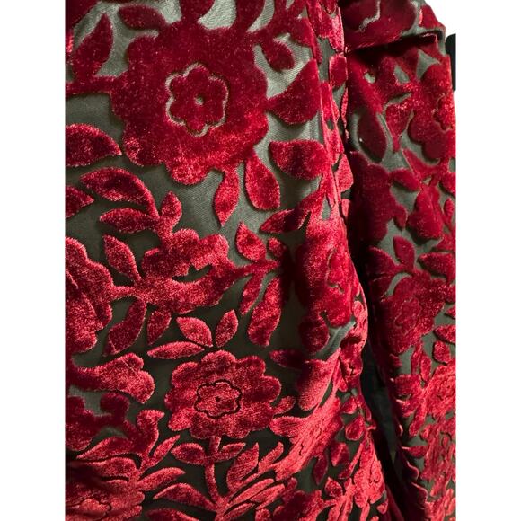 Cachet by Bari Protas Burgundy Burnout Dress Size 11/12 Party - Picture 2 of 8